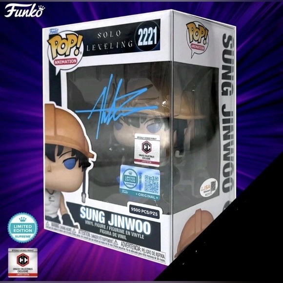 Funko Chalice Solo Leveling Sung Jinwoo 2221 Signed Aleks Le JSA